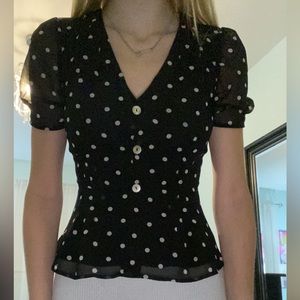 Aritzia Polka Dot Blouse 00 (Wilfred)